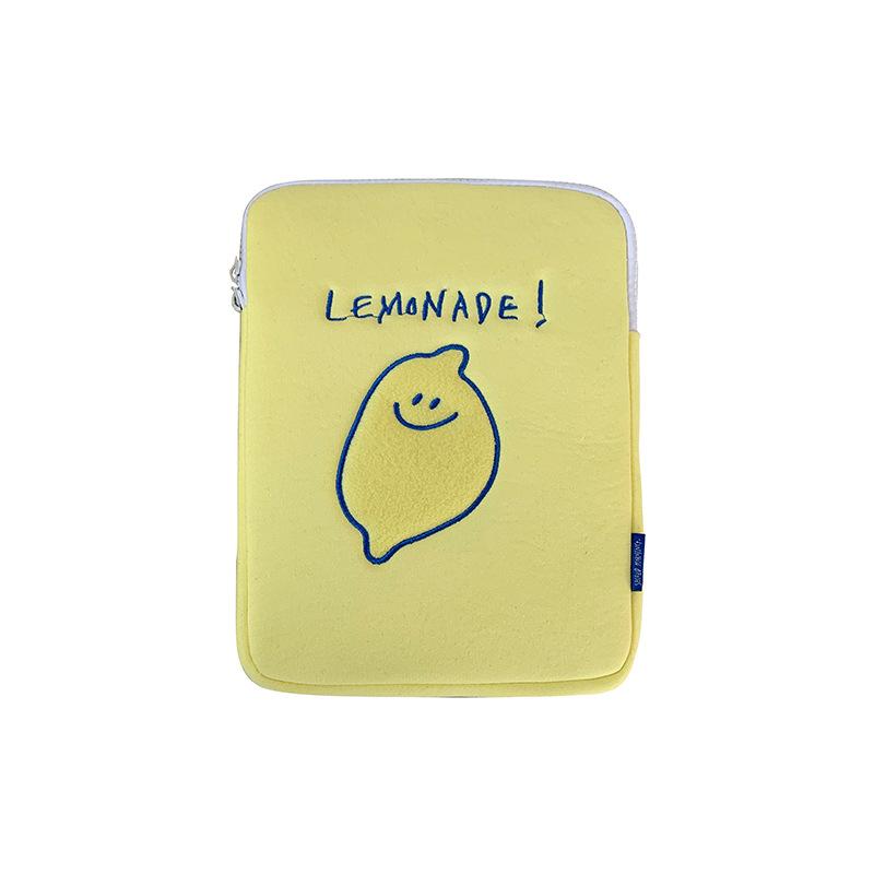 Lemon Embroidery Letters Ipad Laptop Bag