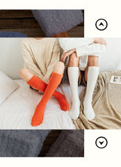 Pure color knee-length Floor Socks