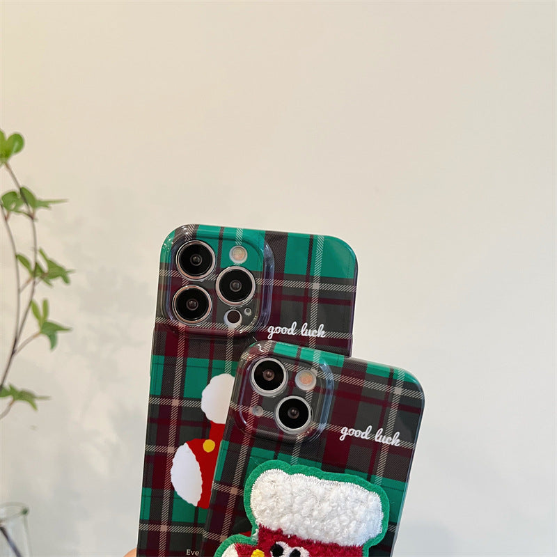 Christmas Checkered Sock Holder Phone Case