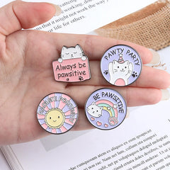 Cartoon Round Cat Claw Pins