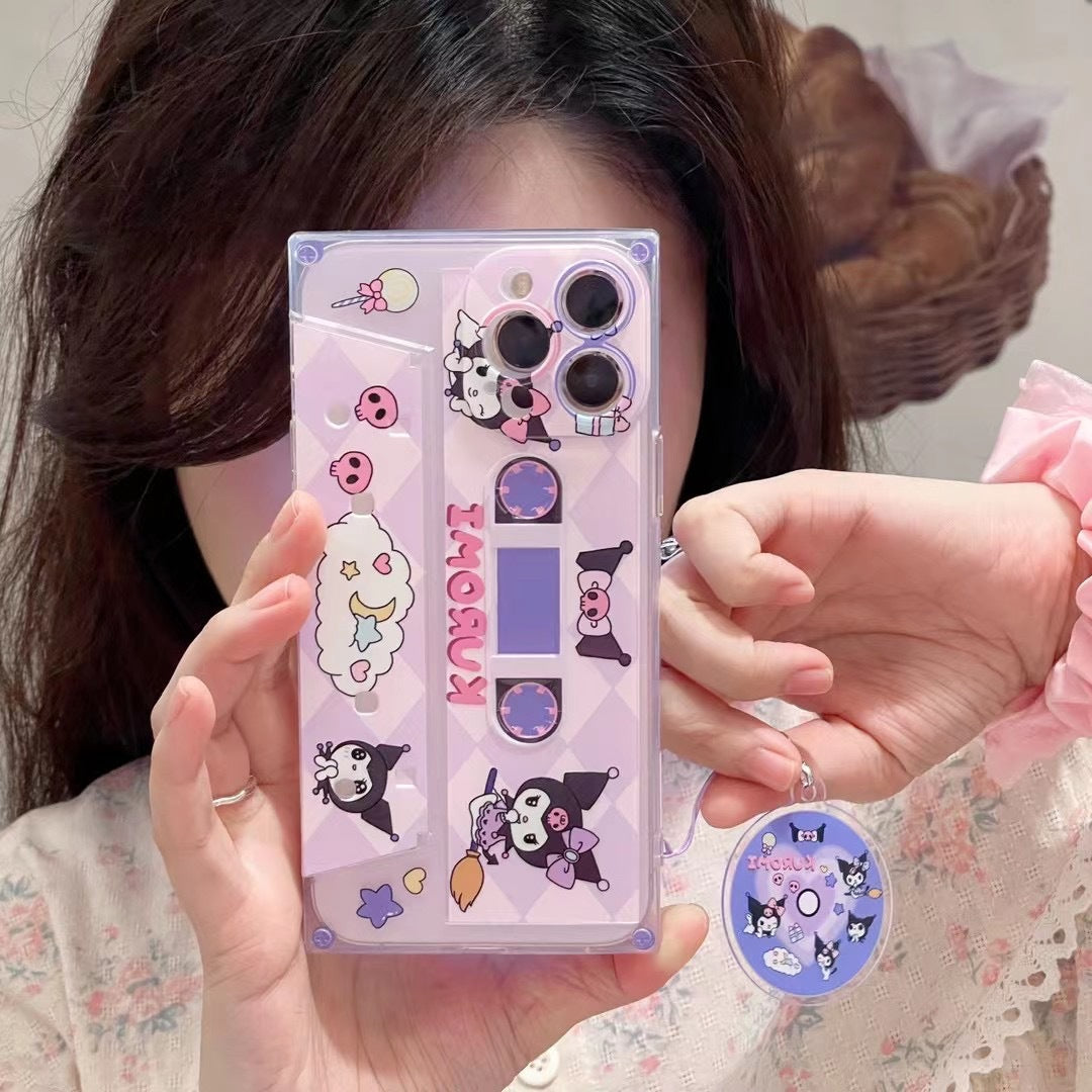 Cute Cartoon Magnetic Tape Strap Phone Case