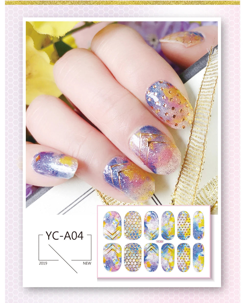 Gradient Constellation Nail Sticker