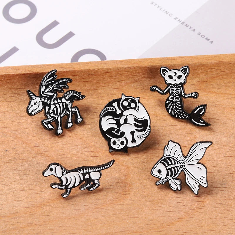 Animal Unicorn Skull Pins