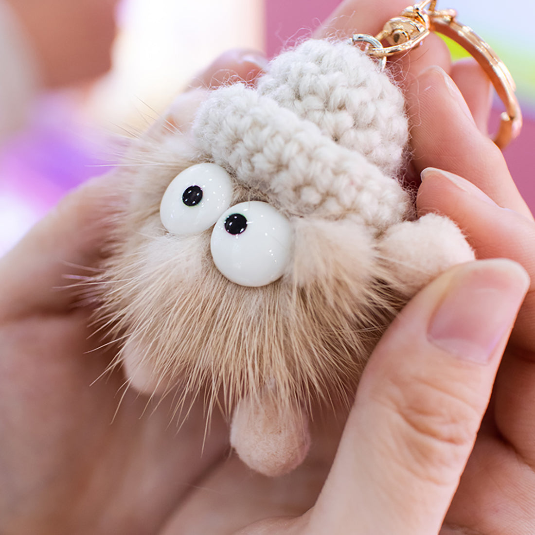 Fluffy Elf Ball Bag Keychain