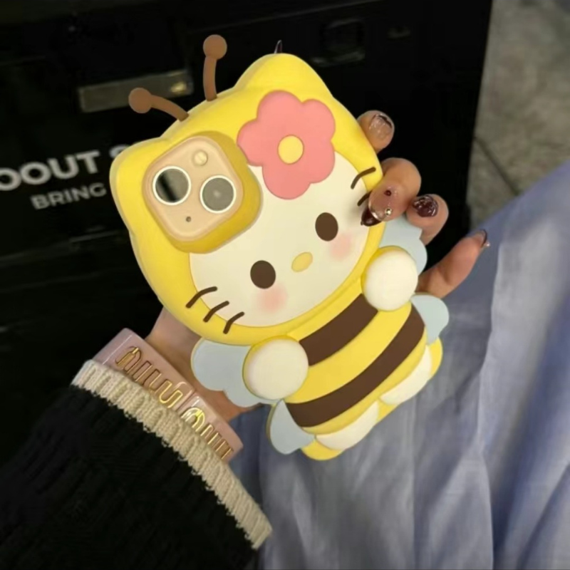 Kawaii Cartoon Bee Cat Phone Case