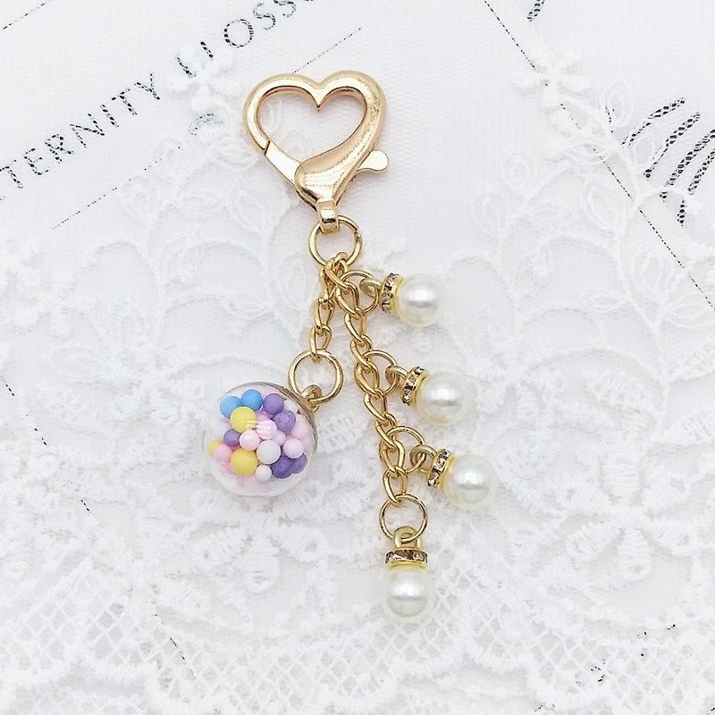 Korea Heart Pearl Keychain