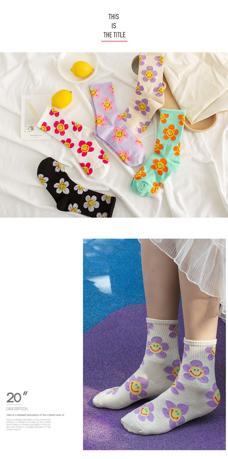 Cute Sun Flower Socks