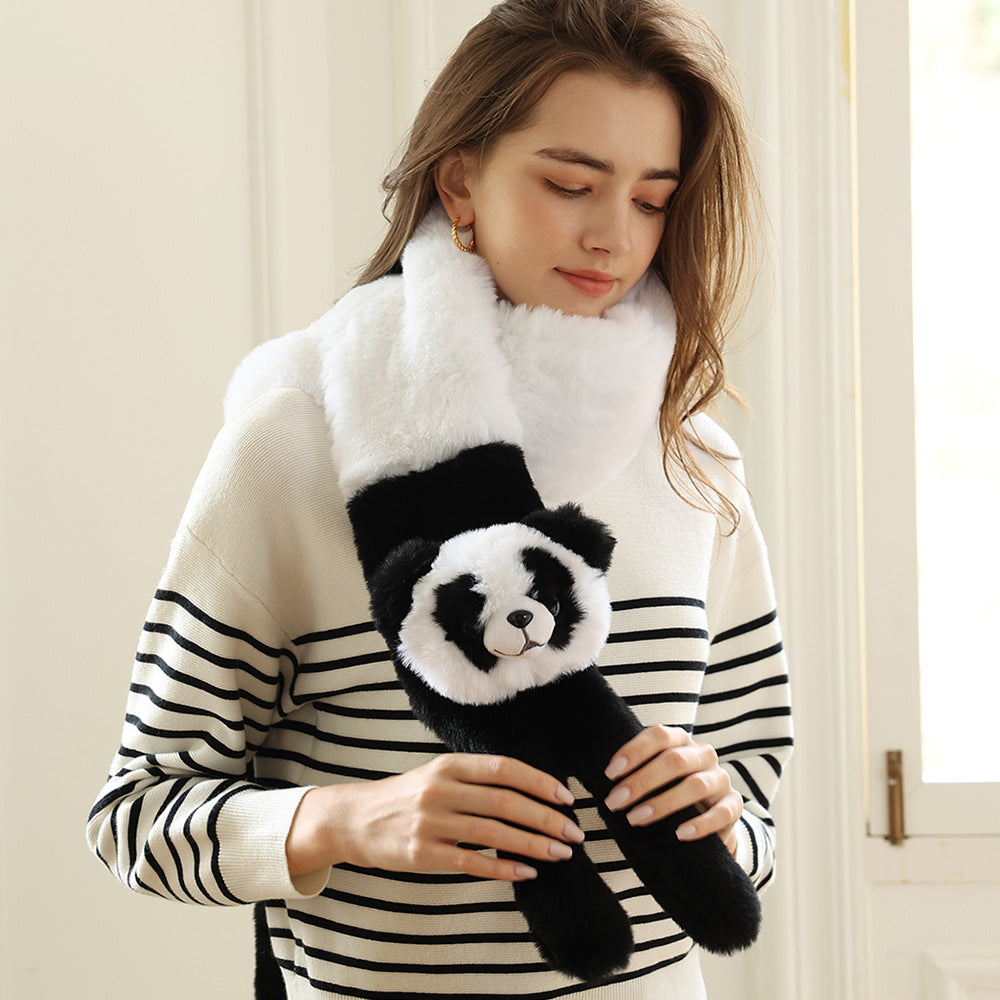 Plush Cartoon Animal Warm Gloves Scarf