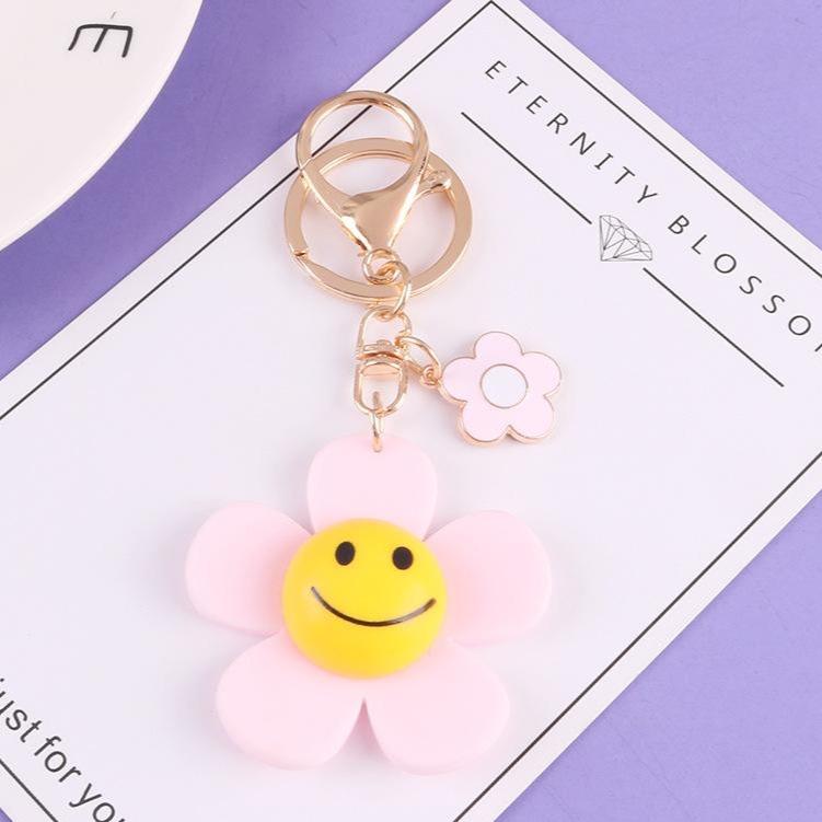 Cute Smiling Sunflower Keychain