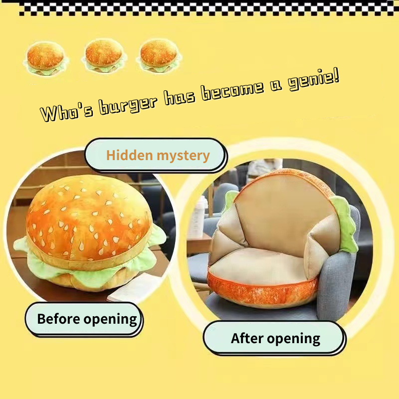 Kawaii Simulation Hamburger Bread Cushion Pillow