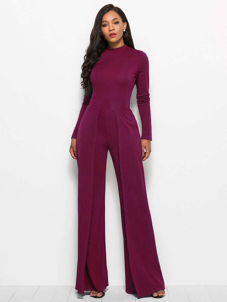 Long Sleeve Wide Leg Jumpsuit