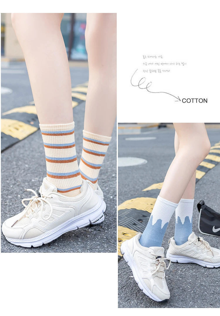 Blue Cotton Socks