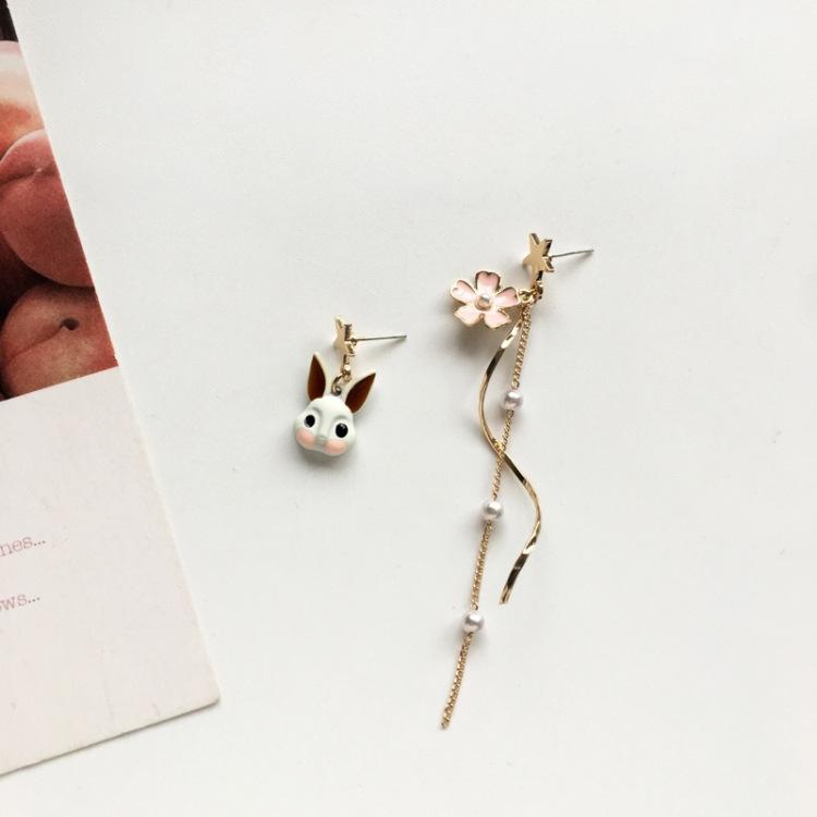 Cute Asymmetric Rabbit Earrings