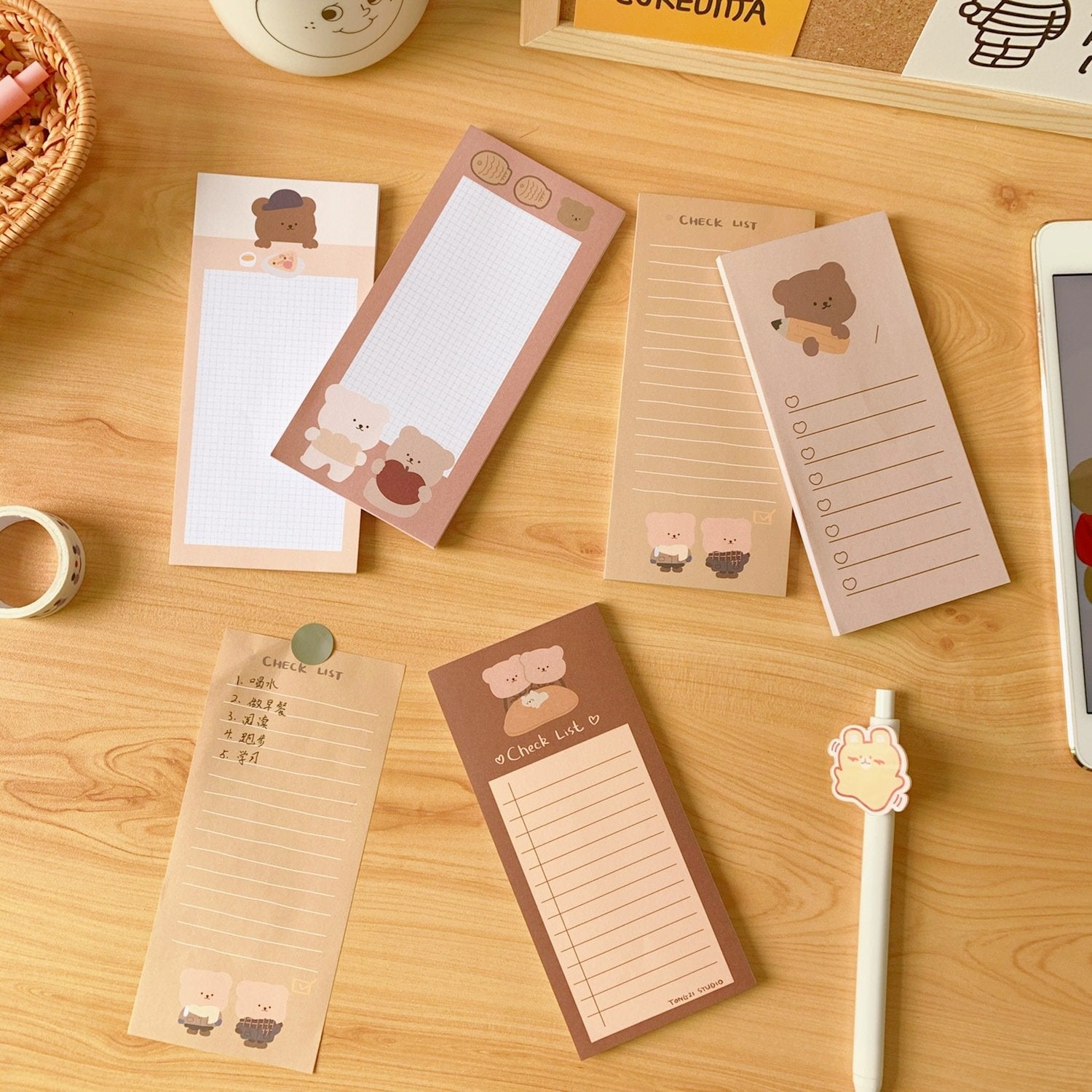 Chocolate Bear Sticky Notes