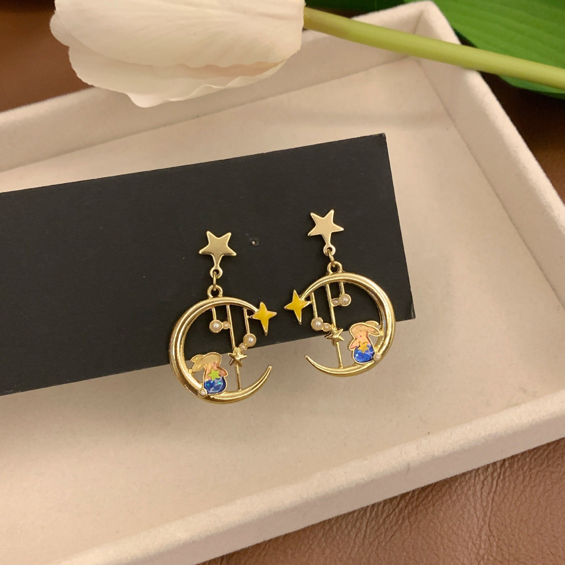 Meteor Moon Rabbit Earrings