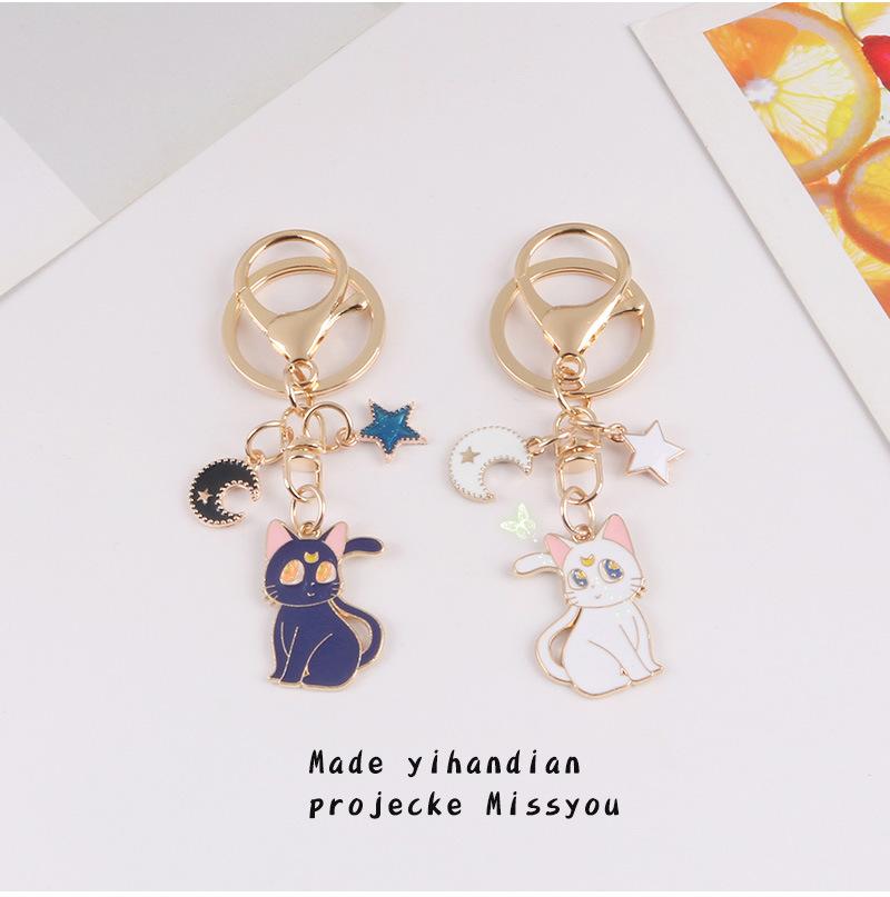 Moon Star Cat Keychain