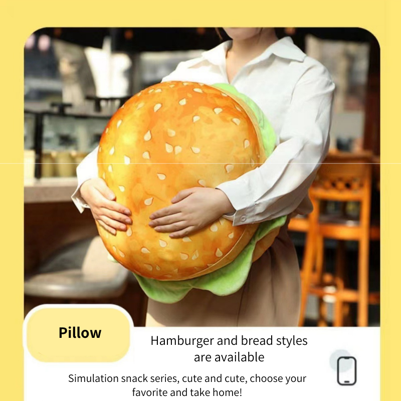 Kawaii Simulation Hamburger Bread Cushion Pillow