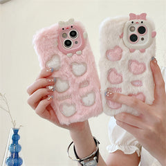 Monster Plush Embroidered Heart Phone Case