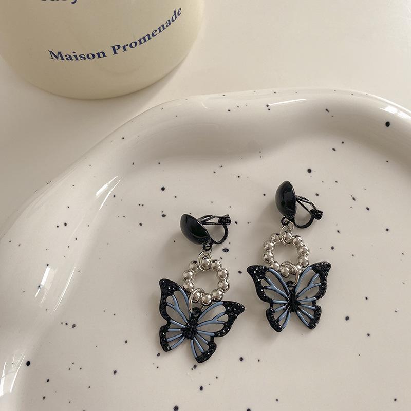 Cute Cool Black Butterfly Earrings