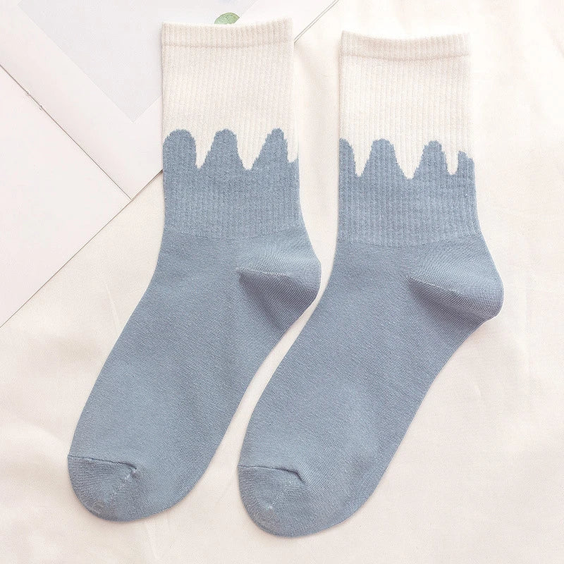 Blue Cotton Socks