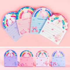 Fluffy Rainbow Cute Rabbit Memo Pad