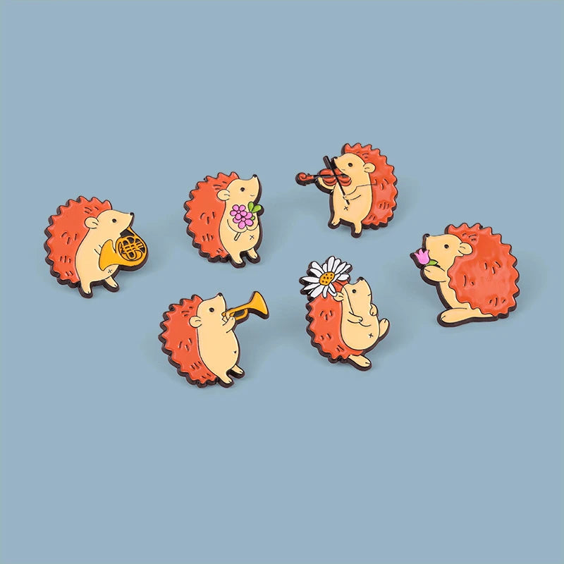 Cartoon Cute Hedgehog Pins