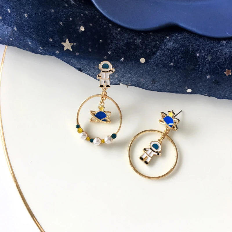 Astronaut Planet Earrings