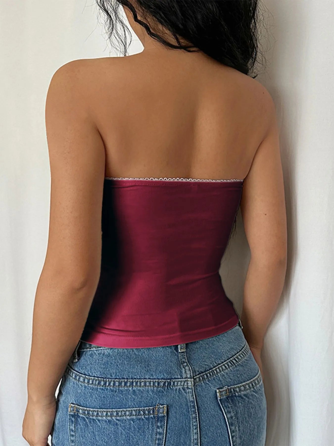 Lace Trim Tube Top