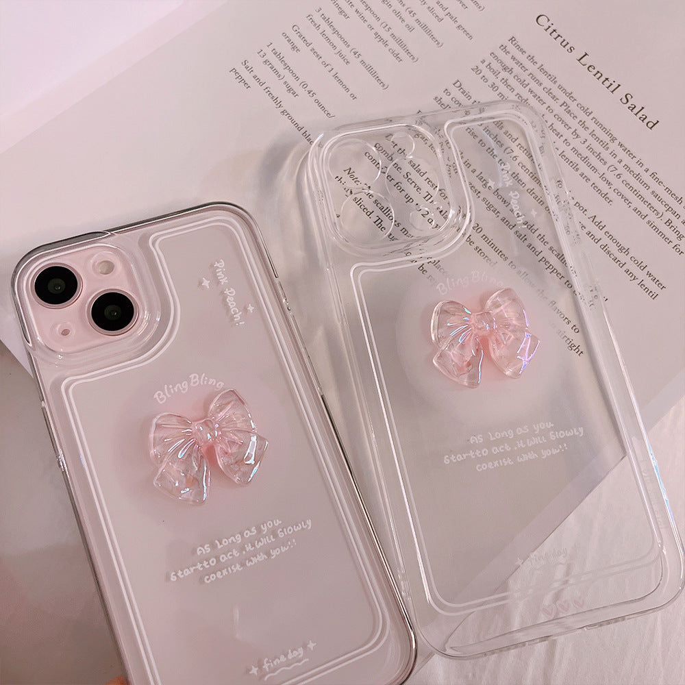 Clear Crystal Bow Phone Case