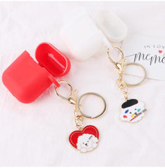 Girly Heart Artist Dog Keychain