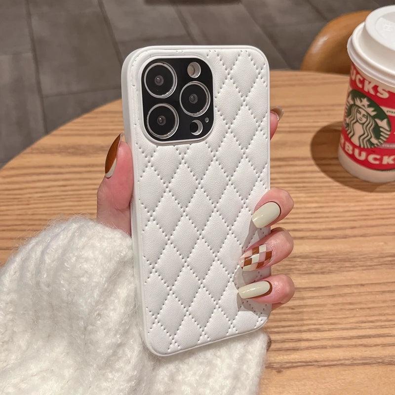 Fashion Plain Leather Cute Phone Cases For iPhone 11 12 13 Pro X XR XS MAX 7 8 Plus SE2