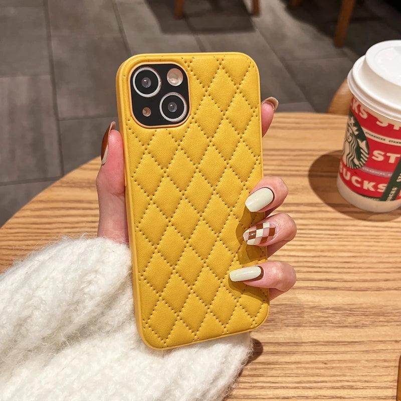 Fashion Plain Leather Cute Phone Cases For iPhone 11 12 13 Pro X XR XS MAX 7 8 Plus SE2