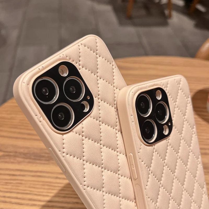 Fashion Plain Leather Cute Phone Cases For iPhone 11 12 13 Pro X XR XS MAX 7 8 Plus SE2