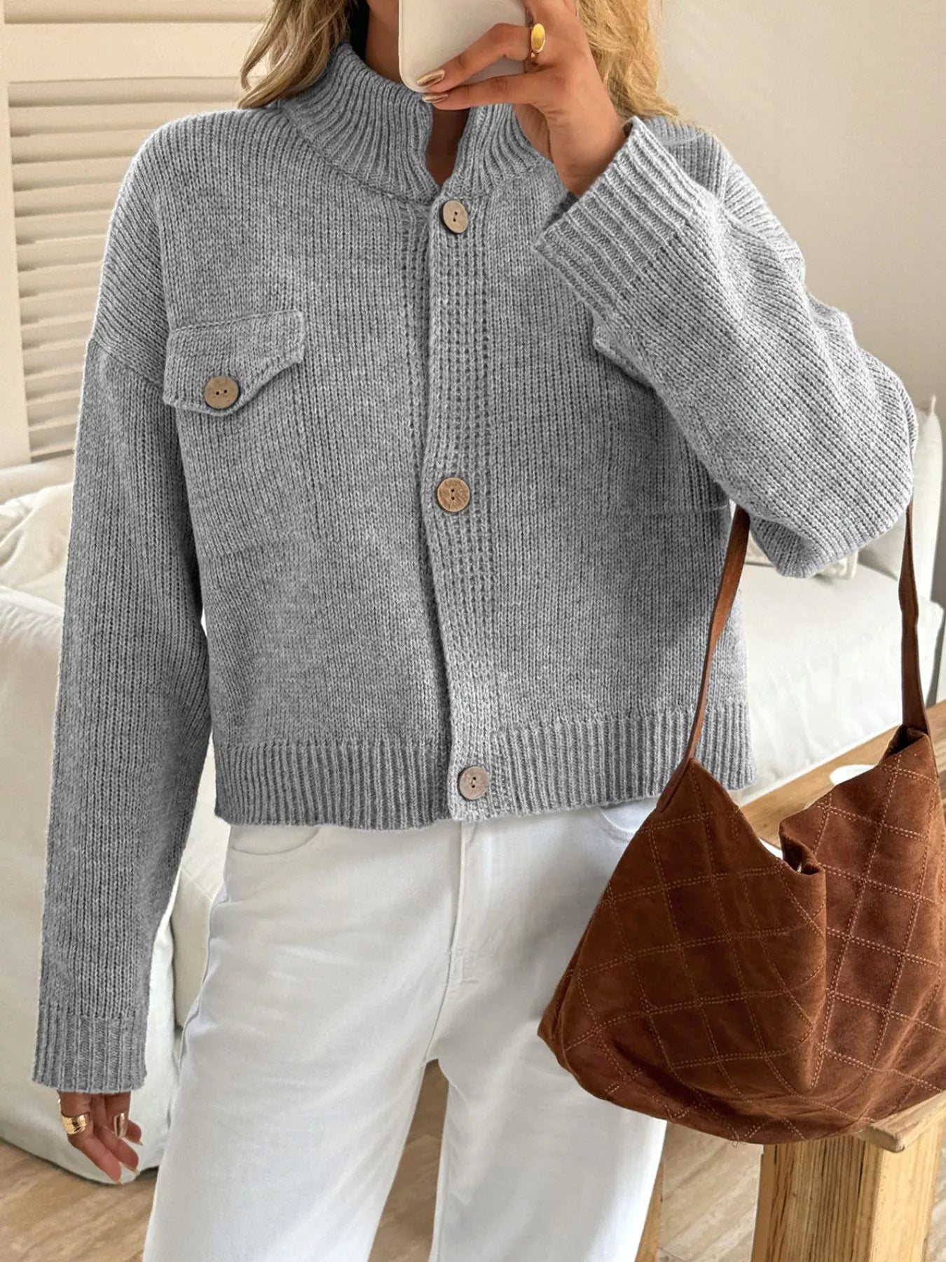 Button-Down Knit Cardigan