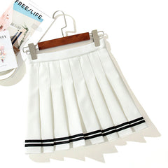 Striped Sport Pleated Skirt