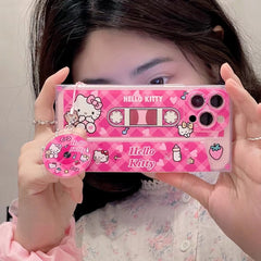 Cute Cartoon Magnetic Tape Strap Phone Case