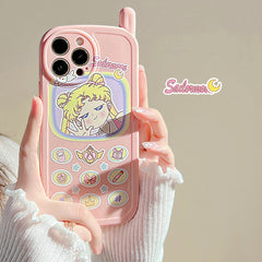 Beautiful Girl with Retro Buttons Phone Case