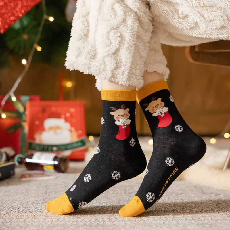 Cute Cartoon Christmas Gift Box Socks