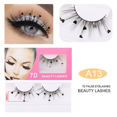 Heart Glitter Small Flower Sequin False Eyelashes