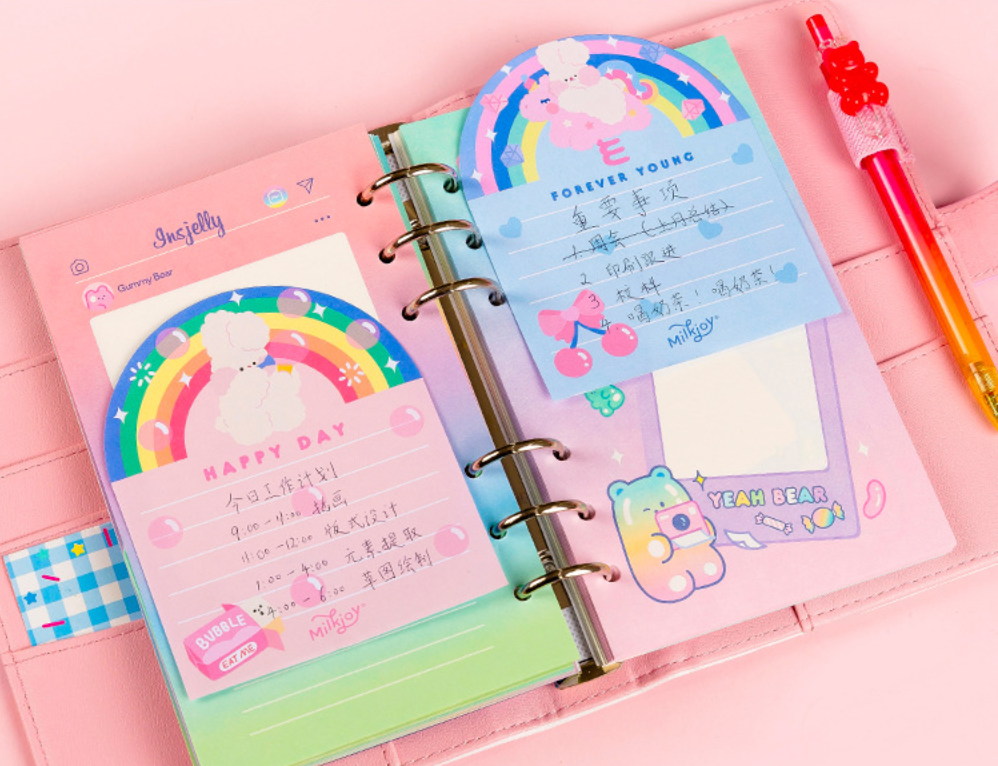 Fluffy Rainbow Cute Rabbit Memo Pad