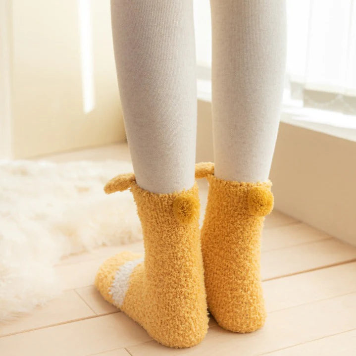 Bunny Ears Heart Floor Socks