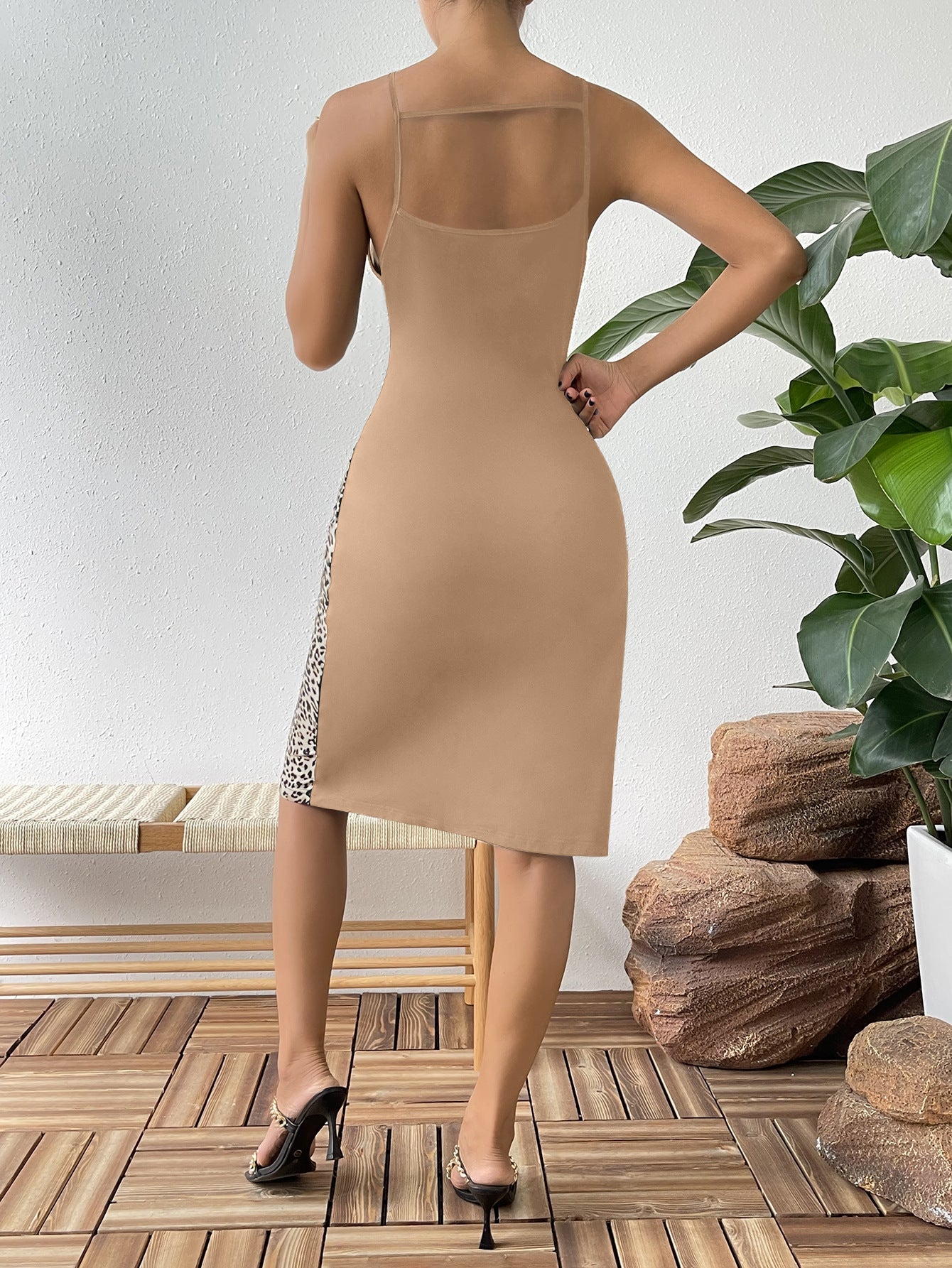 Cutout Sleeveless Knee-Length Dress