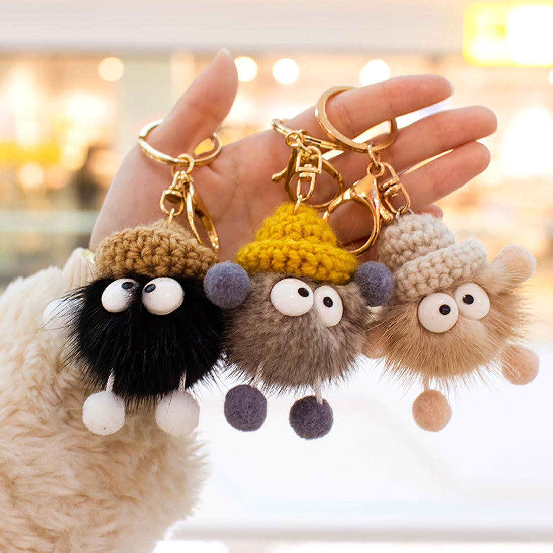 Fluffy Elf Ball Bag Keychain