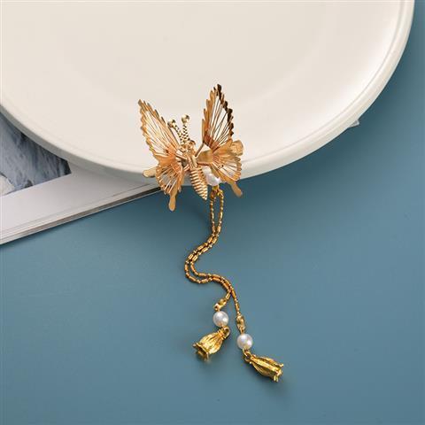 Antiquity Butterfly Tassel Hair Clip