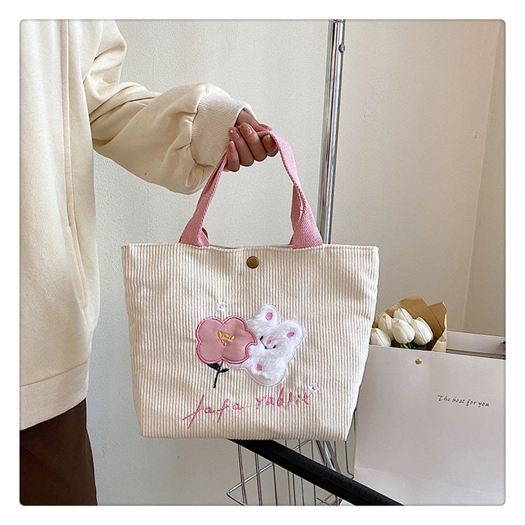 Rabbit Flower Tote Bag