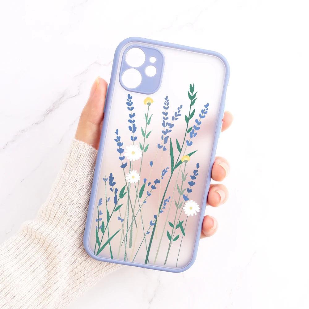 Flowers Leaf Cute Phone Cases For iPhone 14, 13 Pro Max, 11, 12 Pro Max, XR, XS Max, 6, 7, 8, Plus, X, and SE 2022