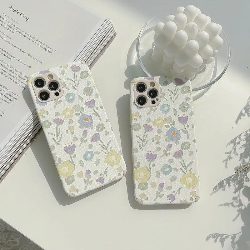 Flowers Oil Painting Cute Phone Cases for iPhone 14, 13, 11, 12 Pro Max, Xr, Xs Max, 8 Plus