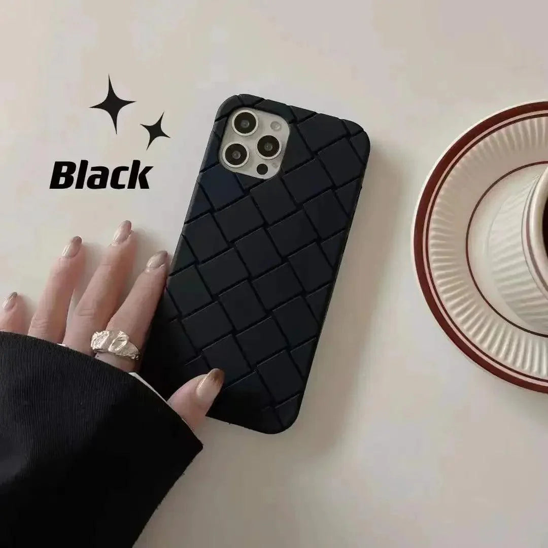 Geometric Line Solid Color Cute Phone Cases For iPhone 14, 13, 12, 11, 15 Pro Max, Xr, Xsmax, X