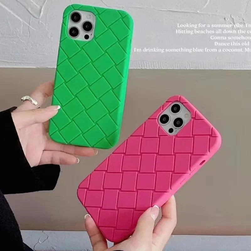 Geometric Line Solid Color Cute Phone Cases For iPhone 14, 13, 12, 11, 15 Pro Max, Xr, Xsmax, X