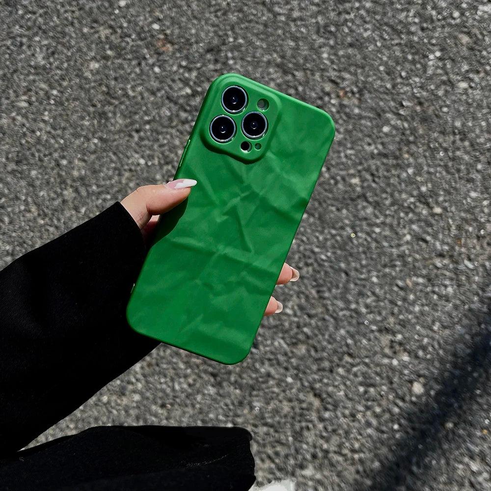 Get a Green Matte Cute Phone Case for iPhone 15, 14, 13, 12 Pro Max, 11 Pro Max, XR, XS, X, 8 Plus, and 7 with a Built-in Lens Cover